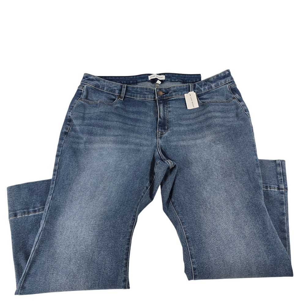 Lane‎ Bryant Signature Fit Flare Jeans 22P Petite Mid-Rise Medium Wash Denim